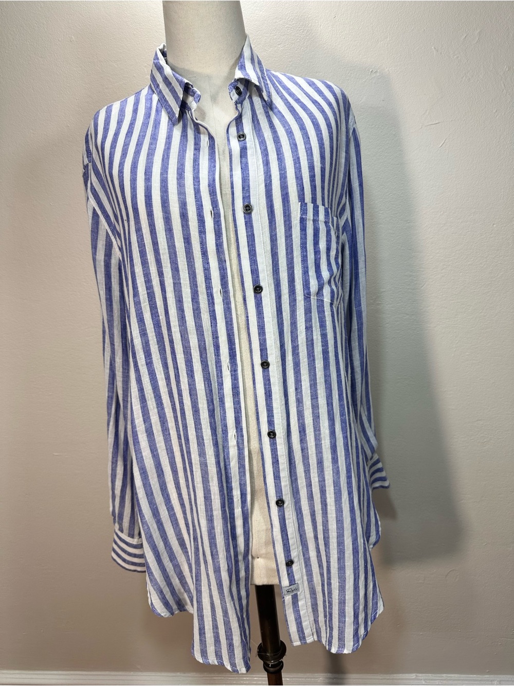 Rails for Free People women’s Blue and White Striped Button-Down Shirt